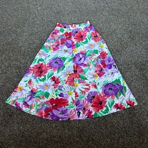 Vintage 80's Rafferty floral cottagecore skirt size 7 whimsy‎ fairy spring
